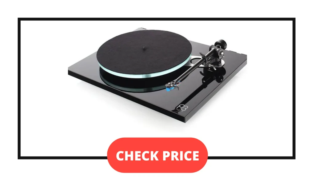 Rega Planar 3 turntable on a white background